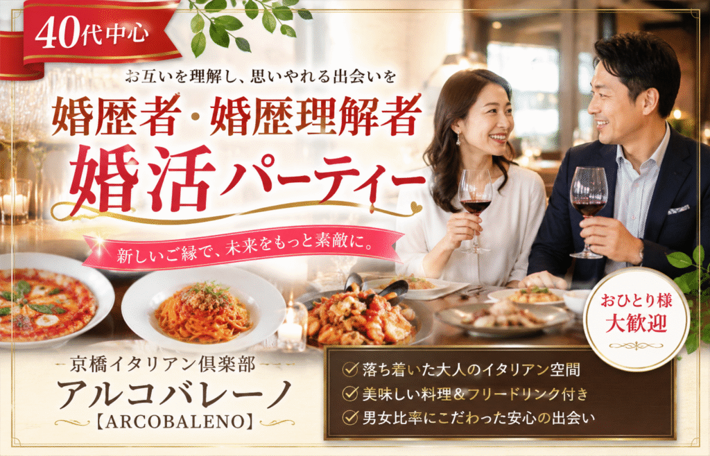 京橋イタリアン倶楽部 アルコバレーノ【ARCOBALENO】ＪＲ環状線・学研都市線 京橋駅 徒歩3分・京阪本線 京橋駅 徒歩3分・地下鉄長堀鶴見緑地線 京橋駅 徒歩4分